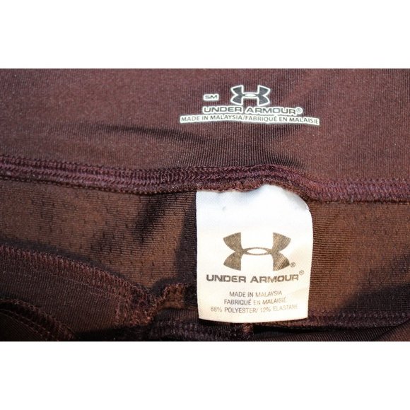 Womens Under Armour UA Crop Capri Pants Small Brown Back Zip Pocket Activewear - Picture 3 of 7